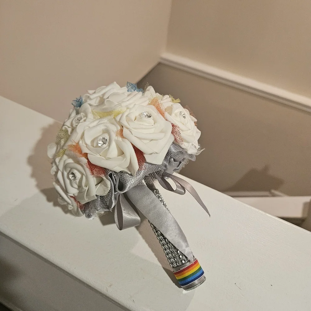 Rainbow artificial flower bouquet